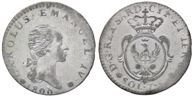 SAVOIA - Carlo Emanuele IV (1796-1800) - 7,6 soldi 1800 CNI 25; Mont. 17 R MI Buona argentatura

Status: qSPL