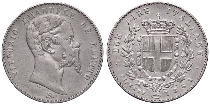 SAVOIA - Vittorio Emanuele II Re eletto (1859-1861) - 2 Lire 1861 F Pag. 437; Mo...