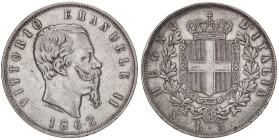 SAVOIA - Vittorio Emanuele II Re d'Italia (1861-1878) - 5 Lire 1862 N Pag. 483; Mont. 165 R AG Segni

Status: BB