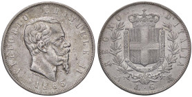 SAVOIA - Vittorio Emanuele II Re d'Italia (1861-1878) - 5 Lire 1865 N Pag. 486; Mont. 168 R AG

Status: BB/BB+