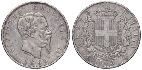 SAVOIA - Vittorio Emanuele II Re d'Italia (1861-1878) - 5 Lire 1865 N Pag. 486; Mont. 168 R AG Colpetti

Status: bel BB