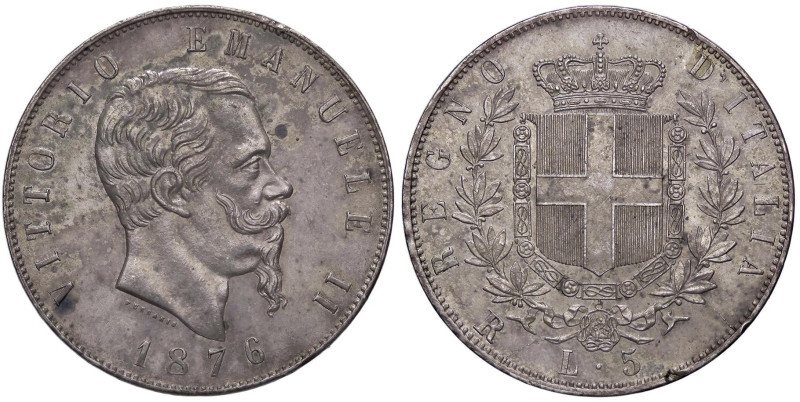 SAVOIA - Vittorio Emanuele II Re d'Italia (1861-1878) - 5 Lire 1876 R Pag. 501; ...