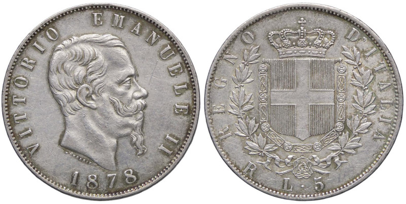 SAVOIA - Vittorio Emanuele II Re d'Italia (1861-1878) - 5 Lire 1878 R Pag. 503; ...