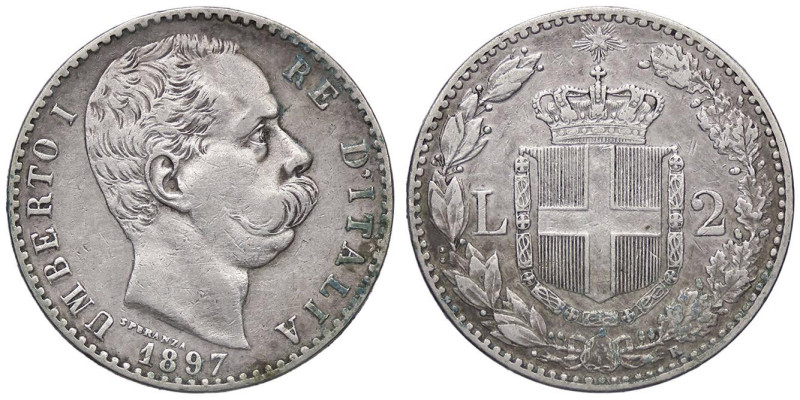 SAVOIA - Umberto I (1878-1900) - 2 Lire 1897 Pag. 598; Mont. 43 AG

Status: BB