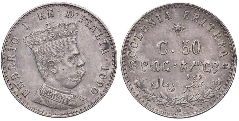 SAVOIA - Eritrea - 50 Centesimi 1890 Pag. 637; Mont. 87 R AG Colpetto - Patinata...