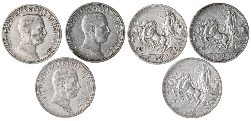 SAVOIA - Vittorio Emanuele III (1900-1943) - 2 Lire 1914÷16 Quadriga Briosa Pag....