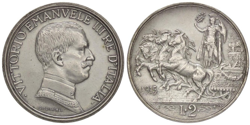 SAVOIA - Vittorio Emanuele III (1900-1943) - 2 Lire 1915 Quadriga briosa (AG g. ...