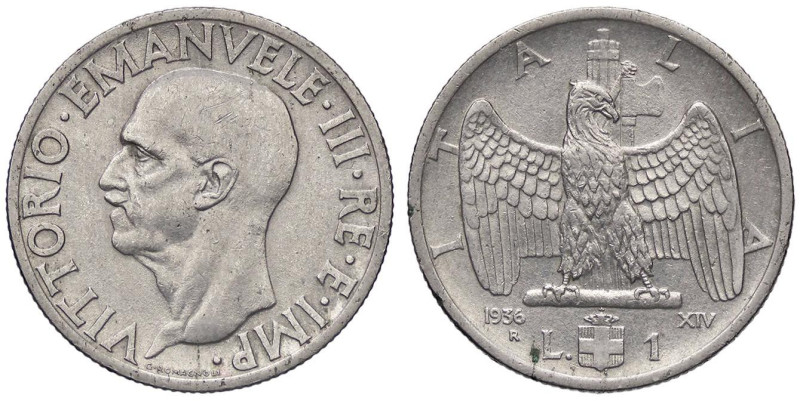 SAVOIA - Vittorio Emanuele III (1900-1943) - Lira 1936 XIV Impero Pag. 789; Mont...