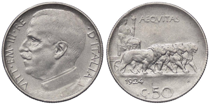 SAVOIA - Vittorio Emanuele III (1900-1943) - 50 Centesimi 1924 R Pag. 805; Mont....