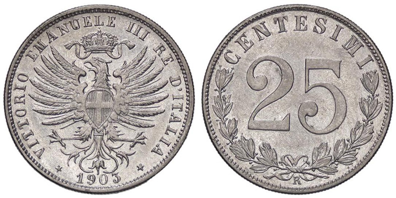 SAVOIA - Vittorio Emanuele III (1900-1943) - 25 Centesimi 1903 Pag. 828; Mont. 2...