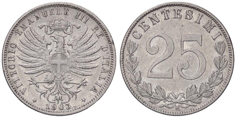 SAVOIA - Vittorio Emanuele III (1900-1943) - 25 Centesimi 1903 Pag. 828; Mont. 2...