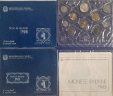 REPUBBLICA ITALIANA - Repubblica Italiana (monetazione in lire) (1946-2001) - Serie zecca 1980-1981-1983 R 3 confezioni, quella del 1983 non è quella ...