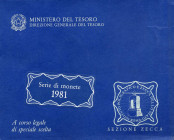 REPUBBLICA ITALIANA - Repubblica Italiana (monetazione in lire) (1946-2001) - Serie zecca 1981 Mont. 17 In confezione - 11 valori

Status: FDC