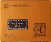 REPUBBLICA ITALIANA - Repubblica Italiana (monetazione in lire) (1946-2001) - Serie zecca 1983 Mont. 19 NC In confezione - 10 valori

Status: FDC