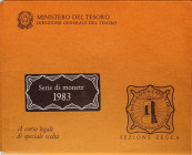 REPUBBLICA ITALIANA - Repubblica Italiana (monetazione in lire) (1946-2001) - Serie zecca 1983 Mont. 19 NC In confezione - 10 valori

Status: FDC
