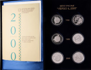 REPUBBLICA ITALIANA - Repubblica Italiana (monetazione in lire) (1946-2001) - Trittico 1998 - 1999 - 2000 - Verso il 2000 AG Confezione contenente i t...