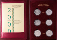 REPUBBLICA ITALIANA - Repubblica Italiana (monetazione in lire) (1946-2001) - Trittico 1998 - 1999 - 2000 - Verso il 2000 AG Confezione contenente i t...
