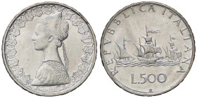 REPUBBLICA ITALIANA - Repubblica Italiana (monetazione in lire) (1946-2001) - 500 Lire 1961 - Caravelle Mont. 6 AG

Status: FDC