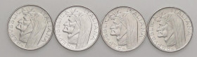 REPUBBLICA ITALIANA - Repubblica Italiana (monetazione in lire) (1946-2001) - 500 Lire 1965 - Dante Mont. 4 AG Lotto di 4 esemplari

Status: qFDC÷FD...