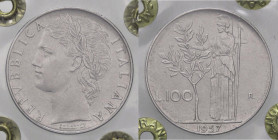 REPUBBLICA ITALIANA - Repubblica Italiana (monetazione in lire) (1946-2001) - 100 Lire 1957 Mont. 7 AC Sigillata Grangia Maurizio con la nota "segnett...