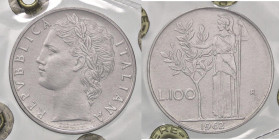 REPUBBLICA ITALIANA - Repubblica Italiana (monetazione in lire) (1946-2001) - 100 Lire 1962 Mont. 12 AC Sigillata Emilio Tevere

Status: FDC