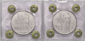 REPUBBLICA ITALIANA - Repubblica Italiana (monetazione in lire) (1946-2001) - 100 Lire 1966 e 1967 AC Entrambe sigillate Grangia Maurizio

Status: F...