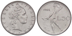 REPUBBLICA ITALIANA - Repubblica Italiana (monetazione in lire) (1946-2001) - 50 Lire 1964 Mont. 30 AC

Status: qFDC/FDC