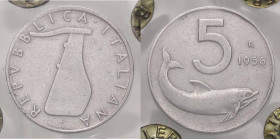 REPUBBLICA ITALIANA - Repubblica Italiana (monetazione in lire) (1946-2001) - 5 Lire 1956 Mont. 8 RR IT Sigillata Piero Rollero

Status: BB+