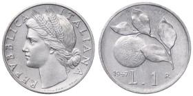REPUBBLICA ITALIANA - Repubblica Italiana (monetazione in lire) (1946-2001) - Lira 1947 Mont. 4 RRR IT Abilmente lavata al D/

Status: SPL/SPL+