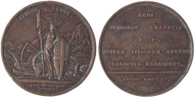 MEDAGLIE - SAVOIA - Vittorio Emanuele I (1802-1821) - Medaglia 1815 - Sabaudia Renascens R AE Opus: Moyer Ø 48 Colpetti

Status: qBB