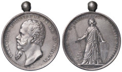 MEDAGLIE - SAVOIA - Vittorio Emanuele II Re d'Italia (1861-1878) - Medaglia Guerre d' Indipendenza e Unità d' Italia Bini 46 AG Opus: Canzani Ø 32 Seg...