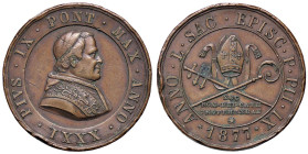 MEDAGLIE - PAPALI - Pio IX (1866-1870) - Medaglia 1877 A. XXXI AE Ø 31 Colpetti

Status: BB