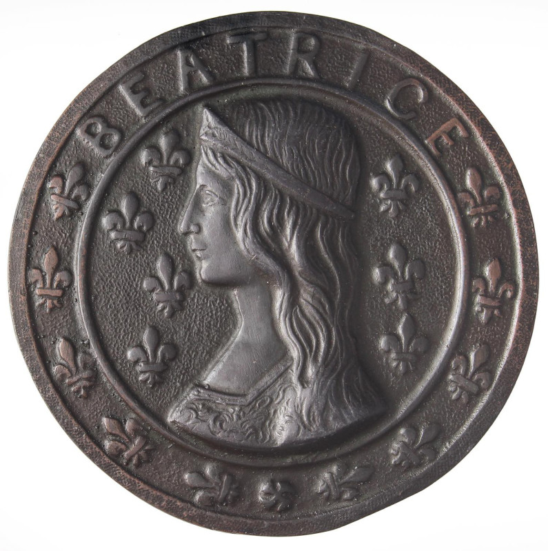 MEDAGLIE - PERSONAGGI - Beatrice Portinari (1266-1290) - Placchetta uniface AE Ø...