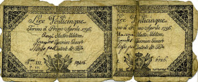CARTAMONETA - SARDO-PIEMONTESE - Regie Finanze - 25 Lire 01/04/1796 - 2° tipo Gav. 10 mm 100 x 65 - Lotto di 2 biglietti con firme diverse

Status: ...