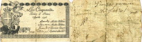 CARTAMONETA - SARDO-PIEMONTESE - Regie Finanze - 50 Lire 01/04/1796 - 6° tipo Gav. 21 mm 130 x 65

Status: qBB