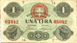 CARTAMONETA - SARDO-PIEMONTESE - Banca Nazionale nel Regno d'Italia - Lira 17/07/1872 Gav. 141 R Galliano/Nazari

Status: BB+