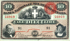 CARTAMONETA - SARDO-PIEMONTESE - Banca Nazionale nel Regno d'Italia - 10 Lire 17/07/1872 Gav. 160 R Galliano/Nazari Ottima conservazione per il tipo
...