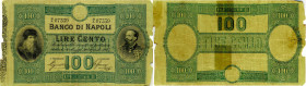 CARTAMONETA - NAPOLI - Biglietti al portatore - 100 Lire 06/09/1881 Gav. 162 RRR Pignataro/Ferrara Nastro adesivo al R/

Status: MB