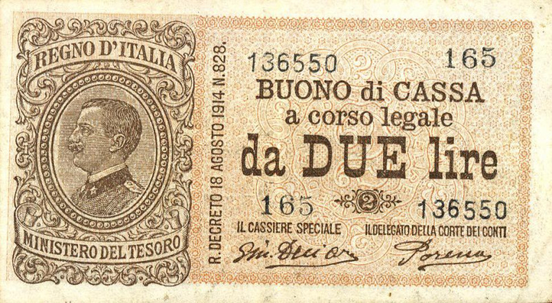 CARTAMONETA - BUONI DI CASSA - Vittorio Emanuele III (1900-1943) - 2 Lire 16/11/...