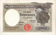 CARTAMONETA - BIGLIETTI DI STATO - Vittorio Emanuele III (1900-1943) - 25 Lire 20/08/1923 Alfa 105; Lireuro 22A RRR Maltese/Rossolini

Status: SPL+