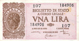 CARTAMONETA - BIGLIETTI DI STATO - Luogotenenza (1944-1946) - Lira 23/11/1944 Alfa 19; Lireuro 5C Di Cristina/Cavallaro/Parisi Questa serie dovrebbe a...