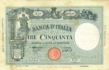 CARTAMONETA - BANCA d'ITALIA - Vittorio Emanuele III (1900-1943) - 50 Lire - Barbetti 11/08/1943 - B. I. Alfa 204; Lireuro 10A Azzolini/Urbini Macchio...