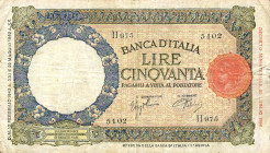 CARTAMONETA - BANCA d'ITALIA - Vittorio Emanuele III (1900-1943) - 50 Lire - Lupa 13/02/1943 - Aquila Alfa 253; Lireuro 8C Azzolini/Urbini

Status: ...