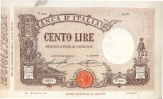 CARTAMONETA - BANCA d'ITALIA - Vittorio Emanuele III (1900-1943) - 100 Lire - Barbetti con matrice 02/06/1928 - Fascio Alfa 345; Lireuro 17F R Stringh...