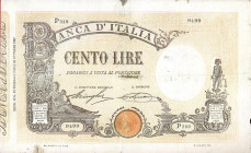 CARTAMONETA - BANCA d'ITALIA - Vittorio Emanuele III (1900-1943) - 100 Lire - Barbetti con matrice 23/02/1920 Alfa 307; Lireuro 15/35 Stringher/Sacchi...