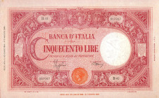 CARTAMONETA - BANCA d'ITALIA - Luogotenenza (1944-1946) - 500 Lire - Barbetti (testina) 11/11/1944 Alfa 470; Lireuro 34E R Azzolini/Urbini Macchiolina...