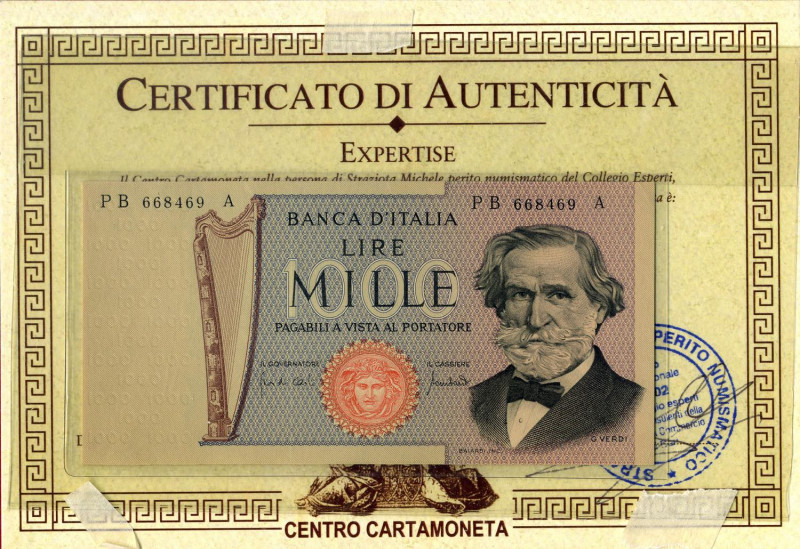 CARTAMONETA - BANCA d'ITALIA - Repubblica Italiana (monetazione in lire) (1946-2...