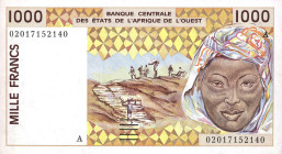 CARTAMONETA ESTERA - AFRICA OCCIDENTALE FRANCESE - 1.000 Franchi (1991-2003) Kr. 111A Costa D'Avorio

Status: FDS