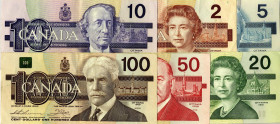 CARTAMONETA ESTERA - CANADA - Elisabetta II (1952-2022) - Serie 1986-1991 Pick 94/99 6 valori

Status: BB+÷SPL