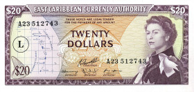 CARTAMONETA ESTERA - CARAIBI (TERRITORI BRITANNICI) - Elisabetta II (1952-2022) - 20 Dollari (1965) L Pick 16j R

Status: qFDS